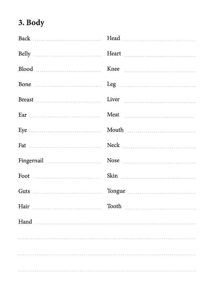 Ancient language notebook chapter 3 body