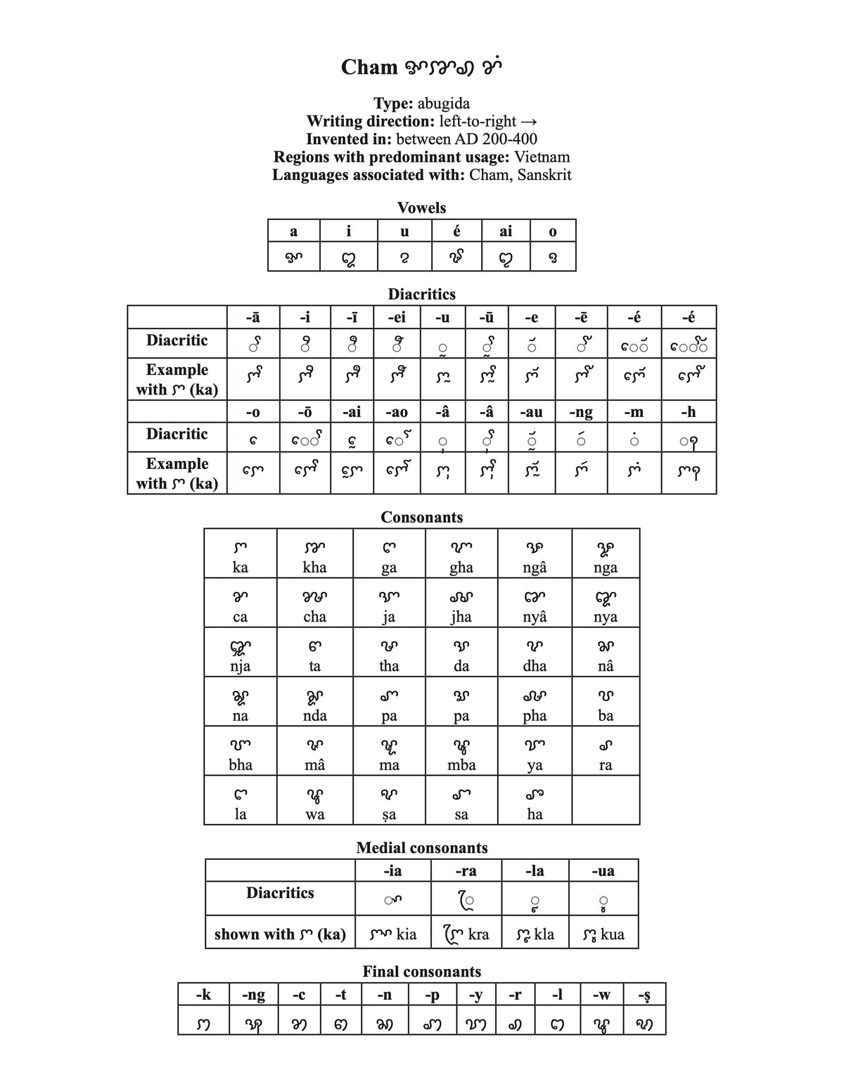 Cham Script #16/100: A Journey Through 100 Writing Systems of the Worl ...