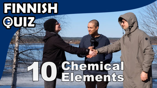 Finnish Comprehensible Input: Street Quiz in Rovaniemi (10 Chemical Elements)