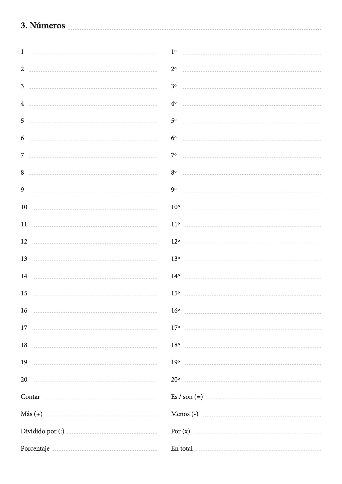 Español-tobiano cuaderno de vocabulario