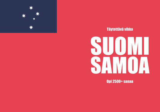 Suomi-samoa täytettävä vihko