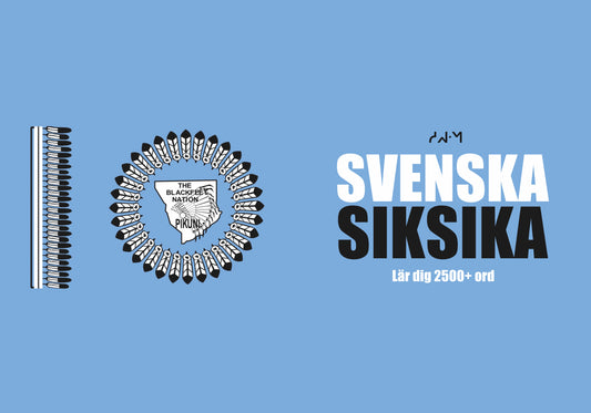 Svenska-siksika anteckningsbok att fylla i